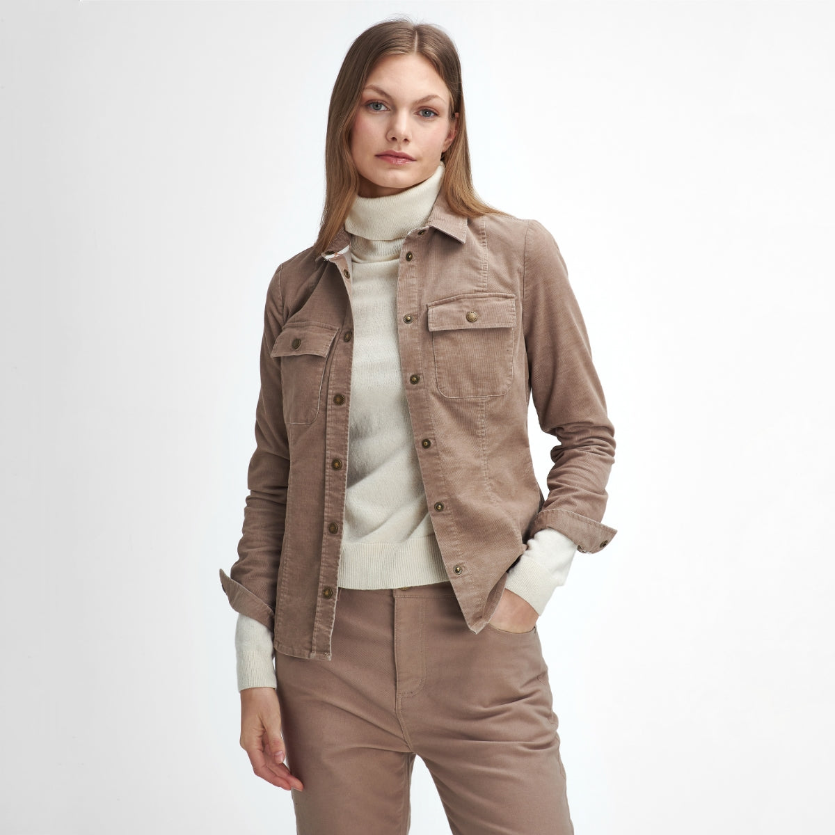 Barbour Willows Cord Women s Shirt Sand Dune