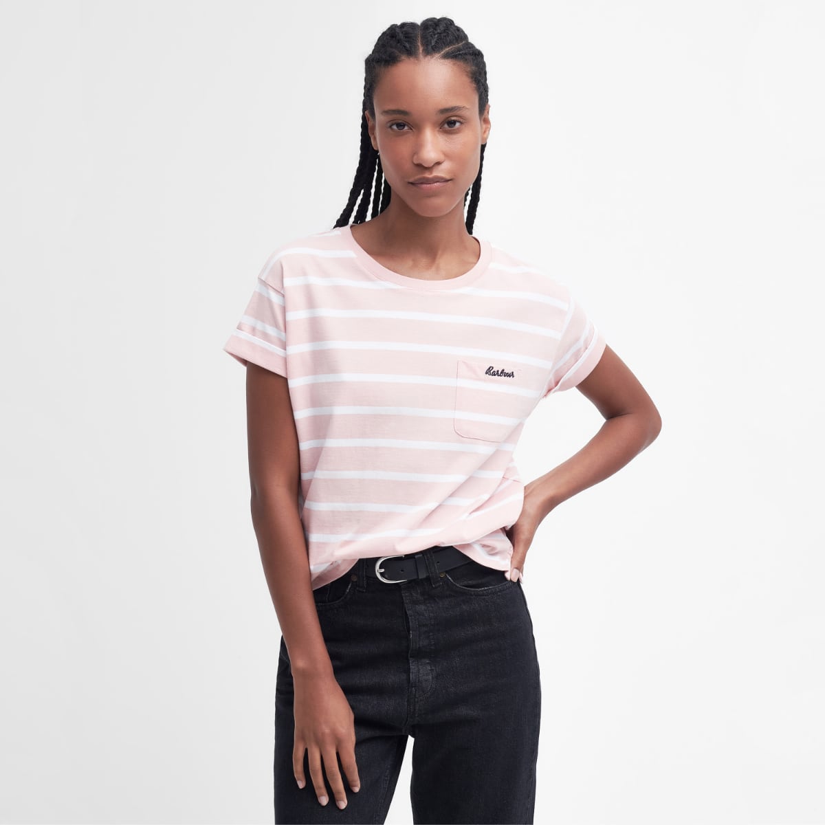 Barbour t shirt womens Pink on sale