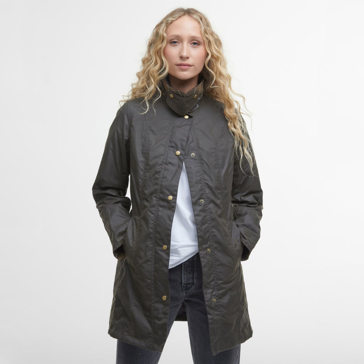 Barbour Belsay Women s Waxed Jacket Olive