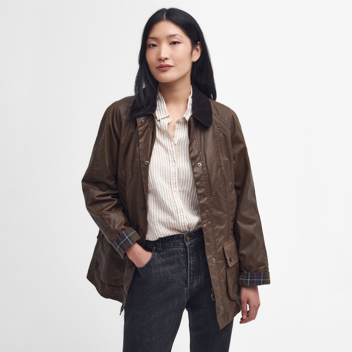 Barbour Beadnell Women s Waxed Jacket Bark