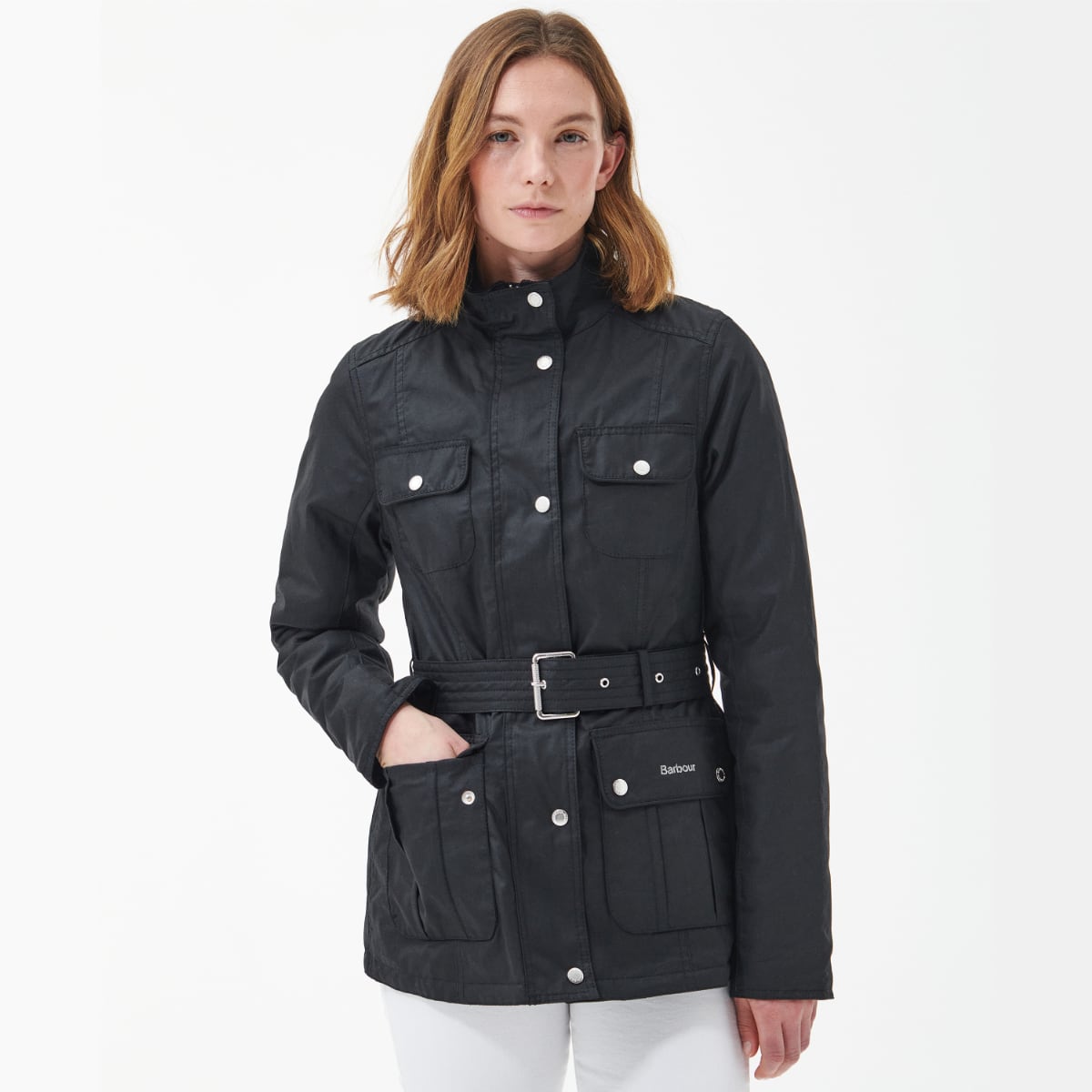 Belted jacket outlet