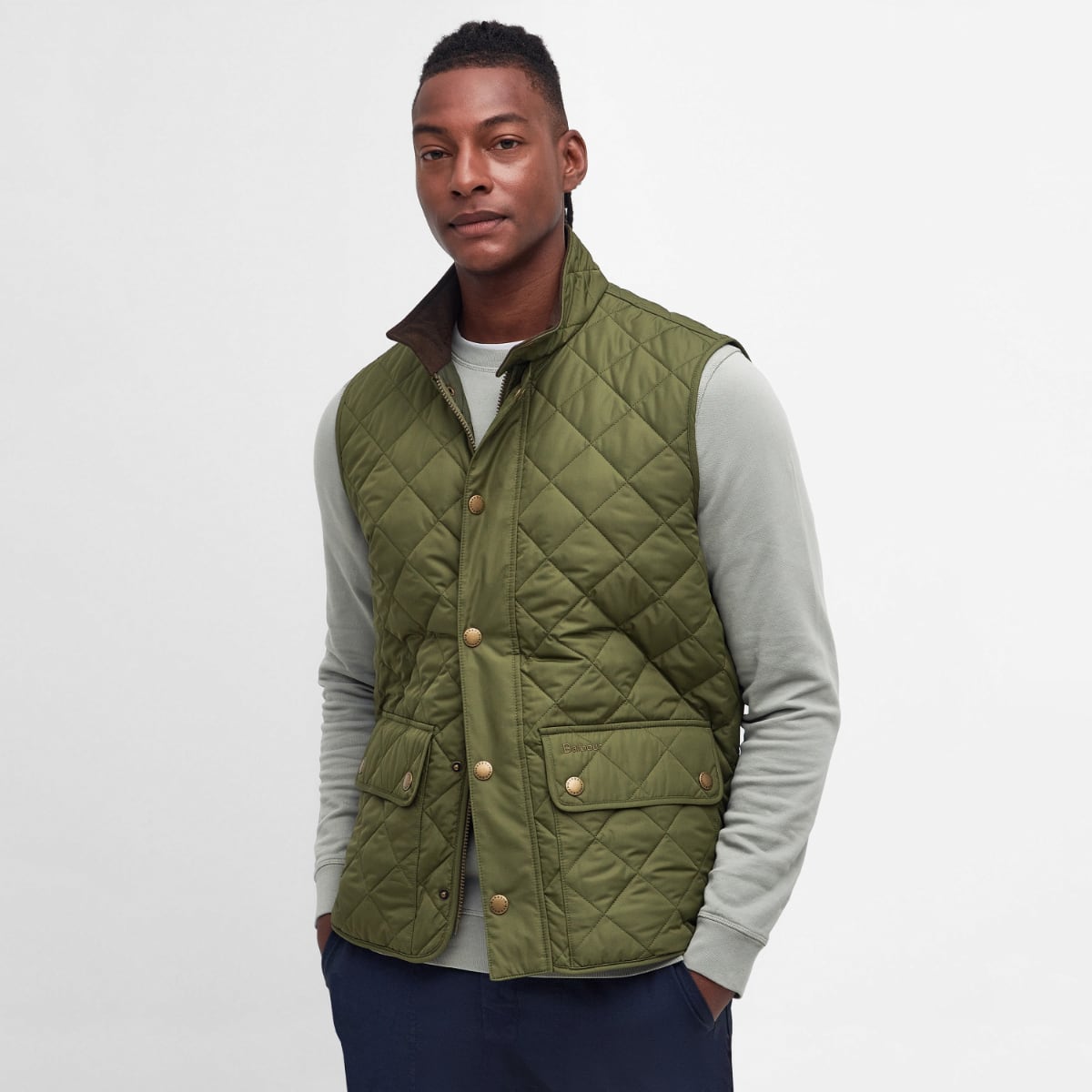 Barbour NEW Lowerdale Quilted Men s Gilet Dark Moss