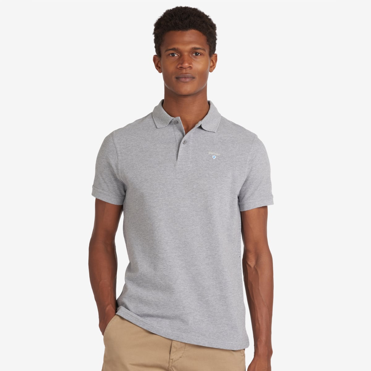 Barbour Men s Sports Polo Shirt Grey Marl