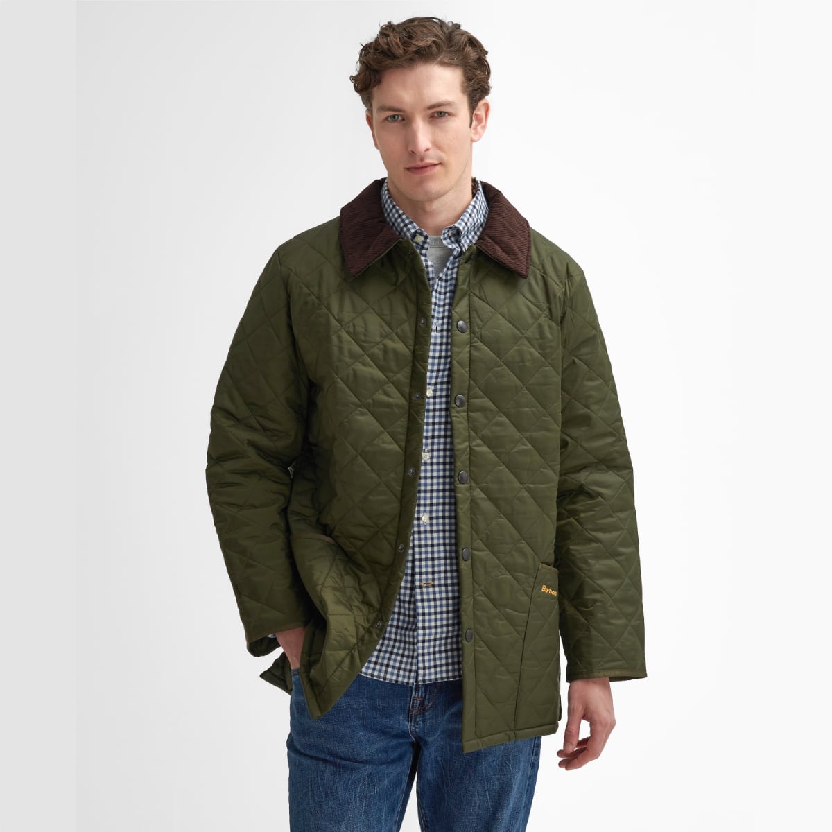 Barbour quilted jacket mens Green deals