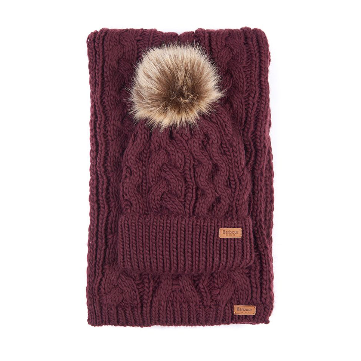 Barbour womens hat and scarf clearance set