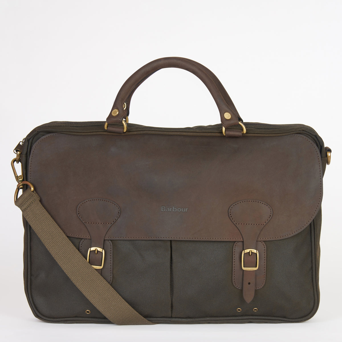 Barbour leather cheap briefcase sale