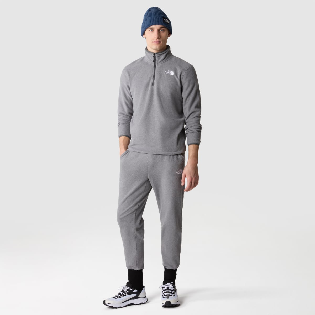 The North Face 100 Glacier 1/4 Zip Fleece Men's Top | TNF Medium Grey Heather (SS24)