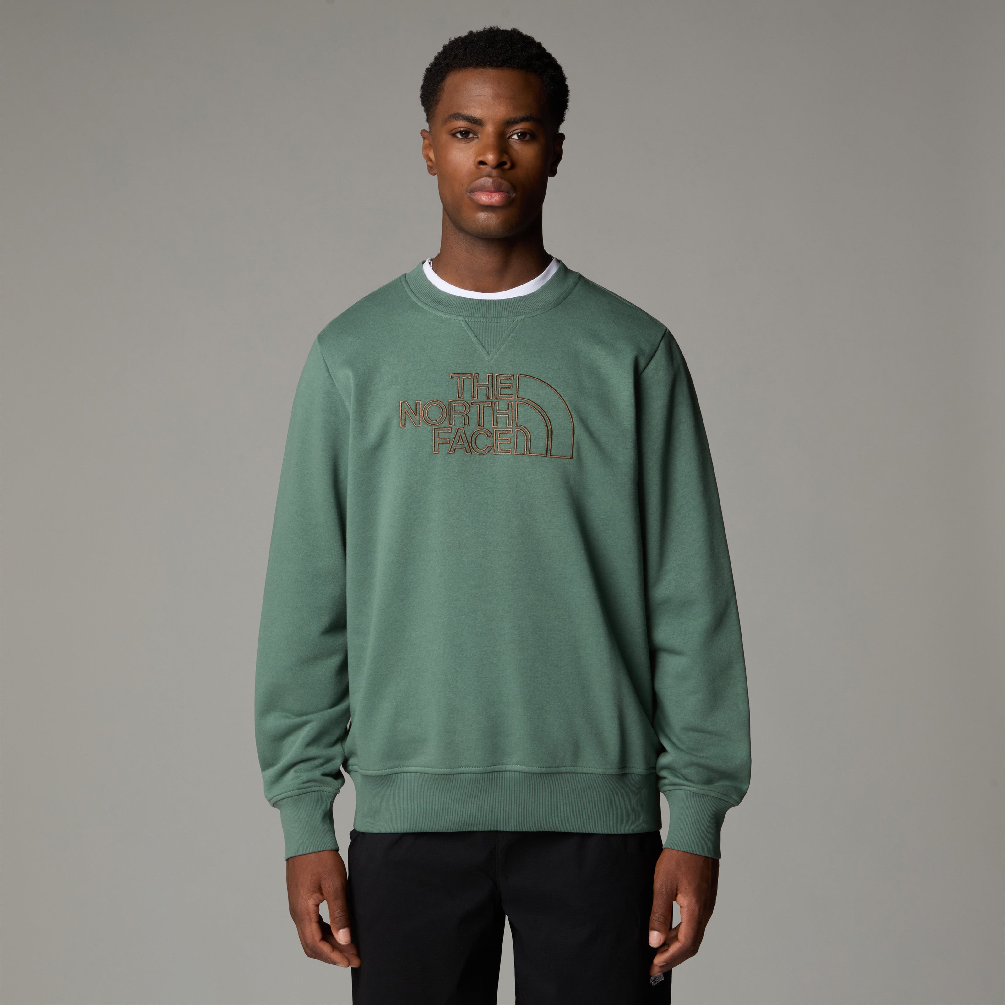 The North Face Drew Peak Crew Light Men's Top | Duck Green-Latte