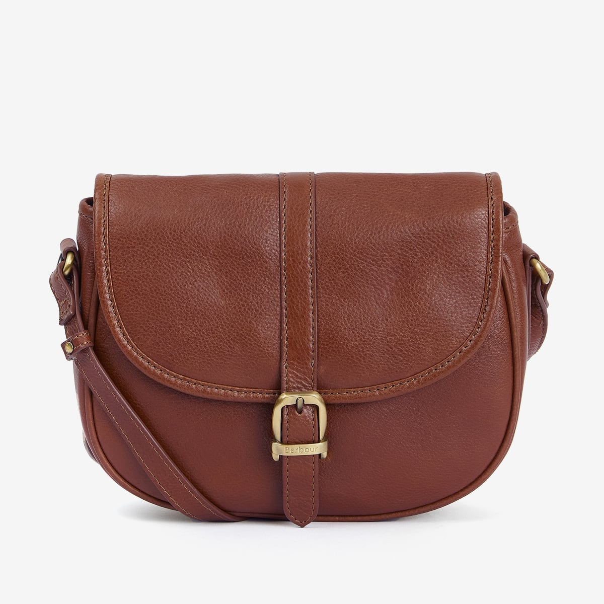 Barbour Laire Leather Medium Saddle Bag Brown