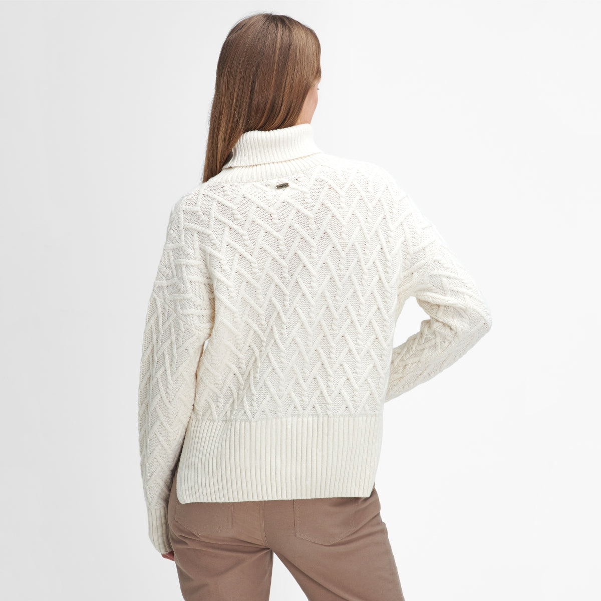 Barbour Clarence Cable-Knit Roll-Neck Women's Knit | Aran