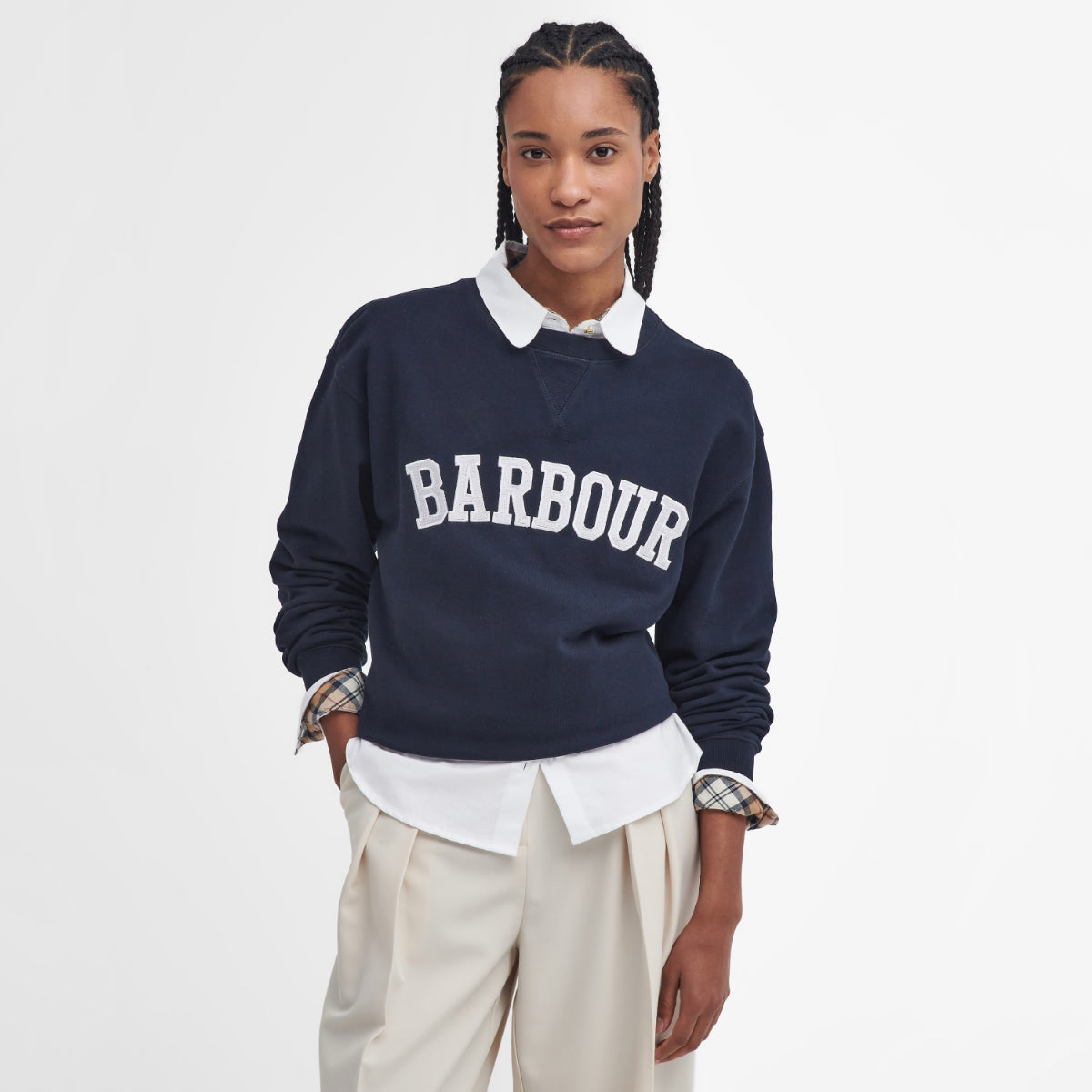 Barbour Northumberland Sweatshirt Women's | Navy (Cloud Logo)