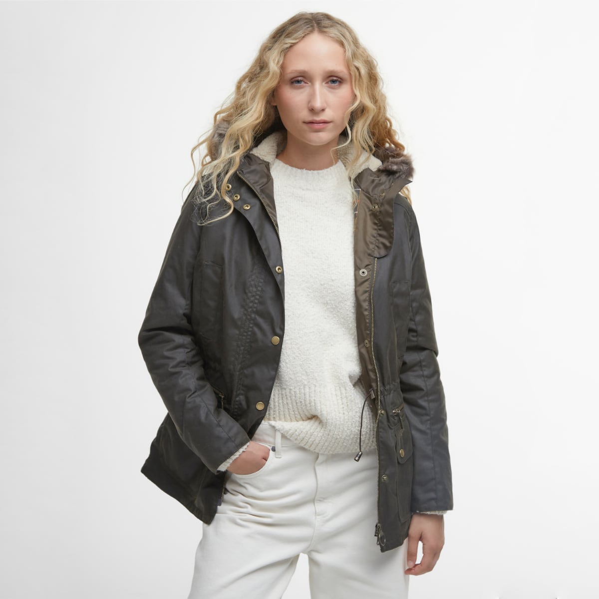 Barbour Kelsall Women's Waxed Jacket | Olive