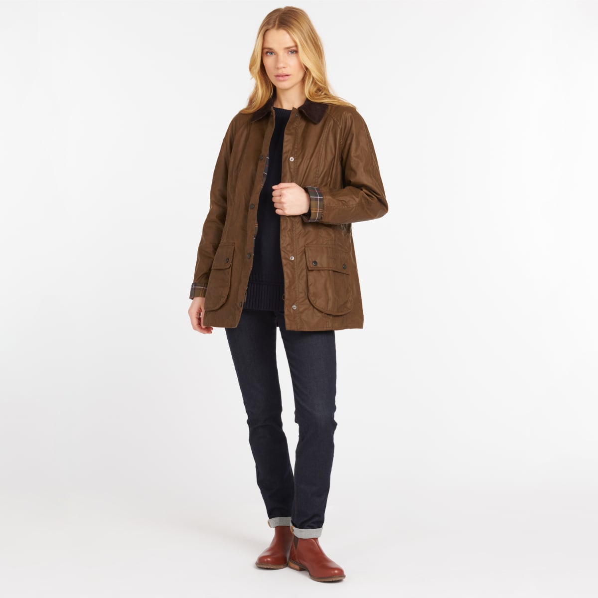 Barbour Beadnell Women's Waxed Jacket | Bark