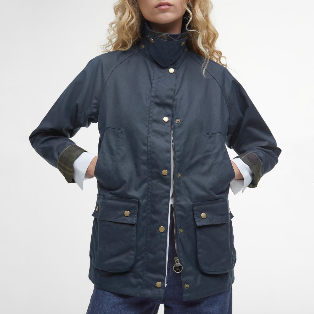 Barbour Acorn Women's Waxed Jacket | Navy