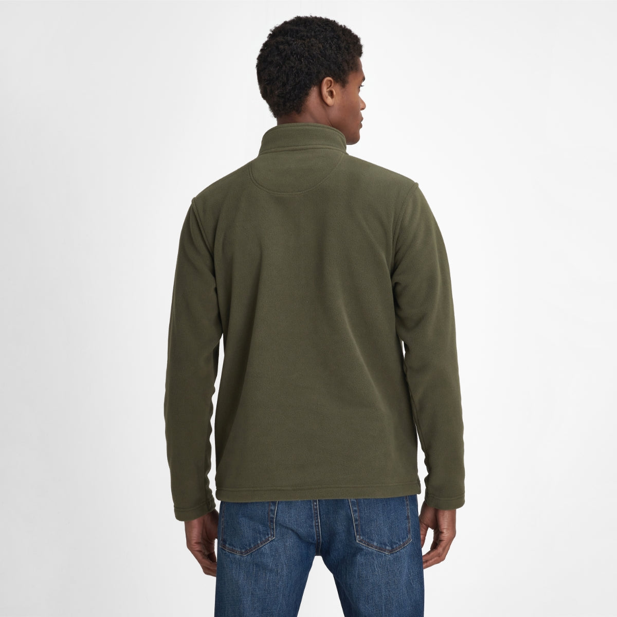 Barbour Essentials Half Zip Fleece Men's Top | Mid Olive