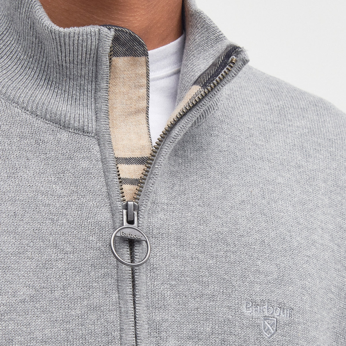 Barbour Cotton Half Zip | Grey Marl