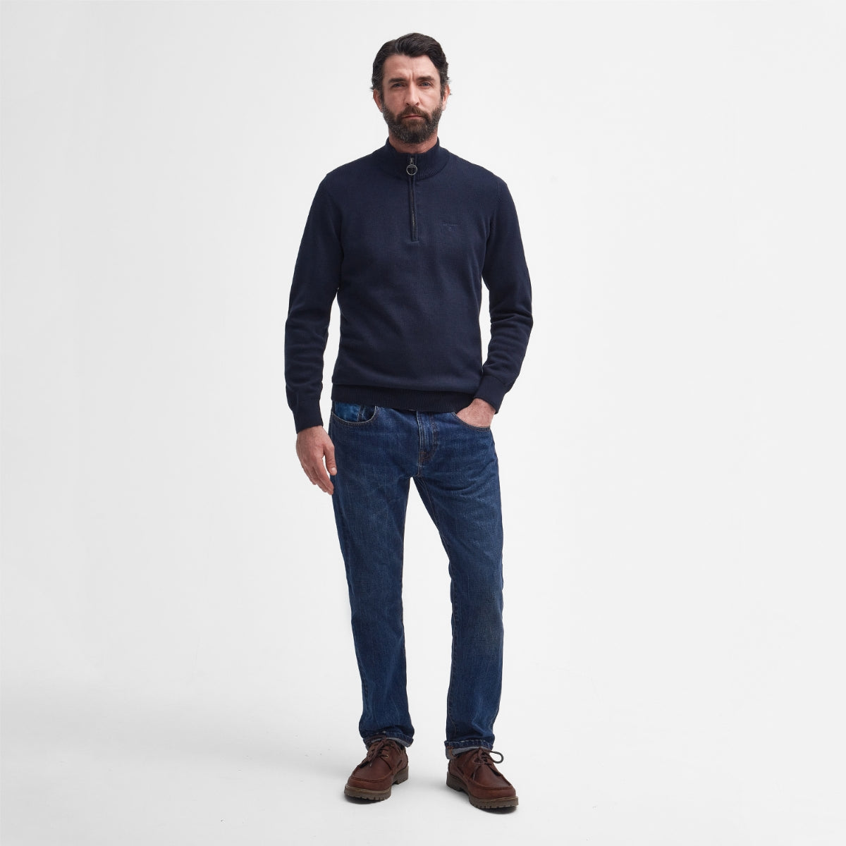 Barbour Cotton Half Zip | Navy