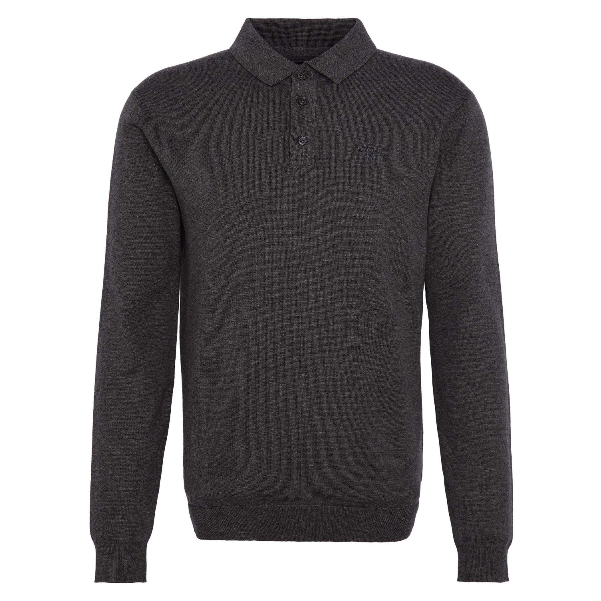 Barbour Bassington Long Sleeve Men's Polo | Charcoal