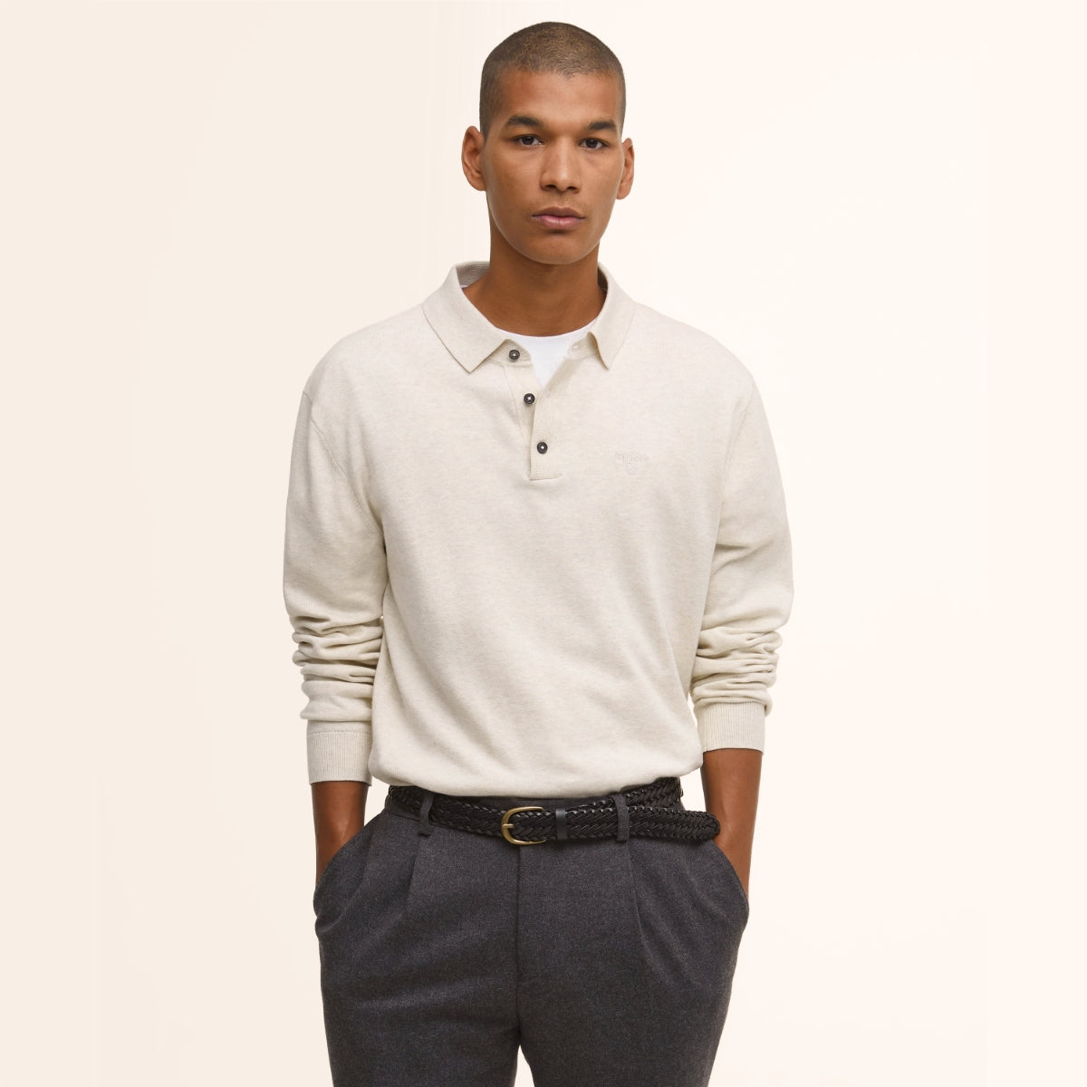 Barbour Bassington Long Sleeve Men's Polo | Mist