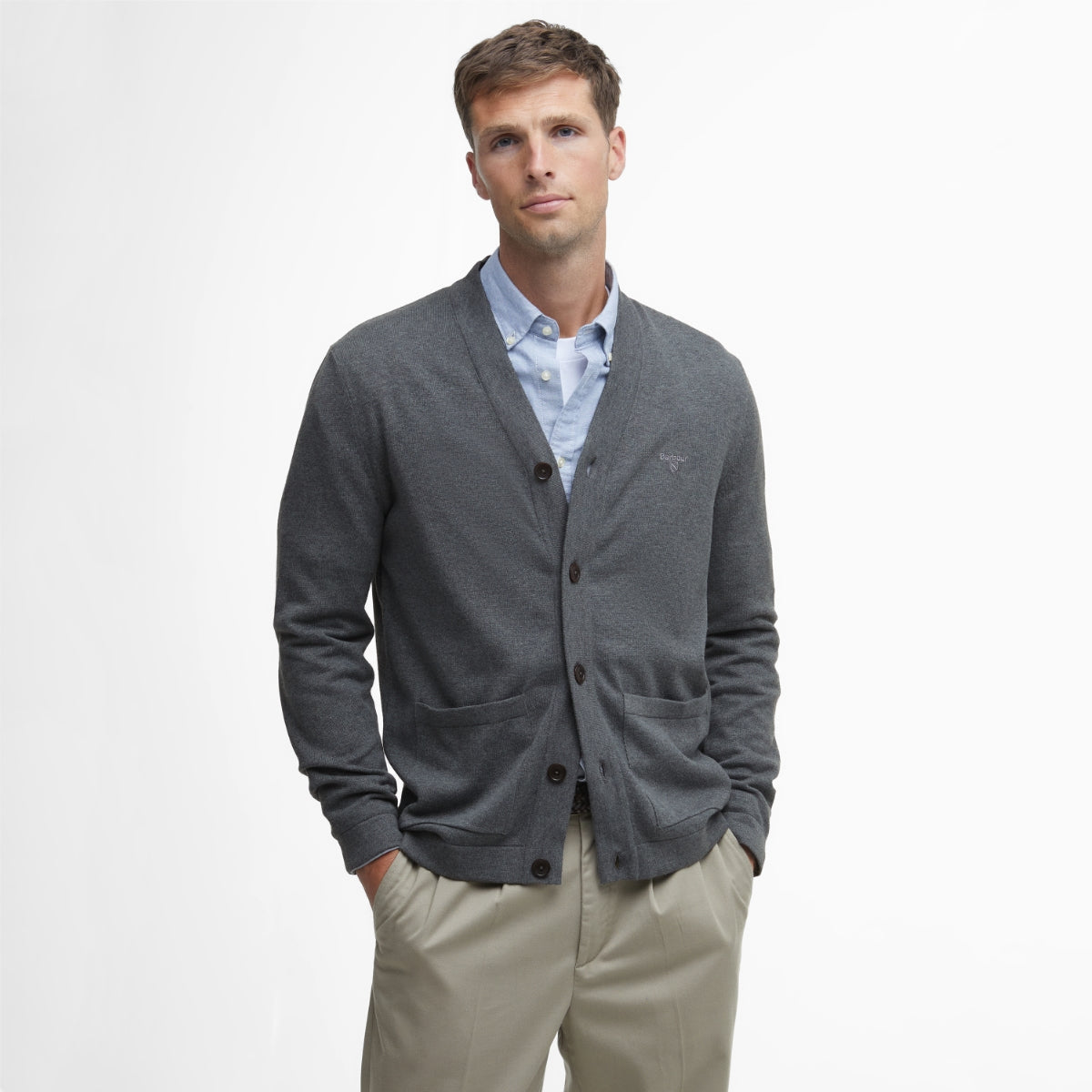 Barbour Pima Men's Cardigan | Grey