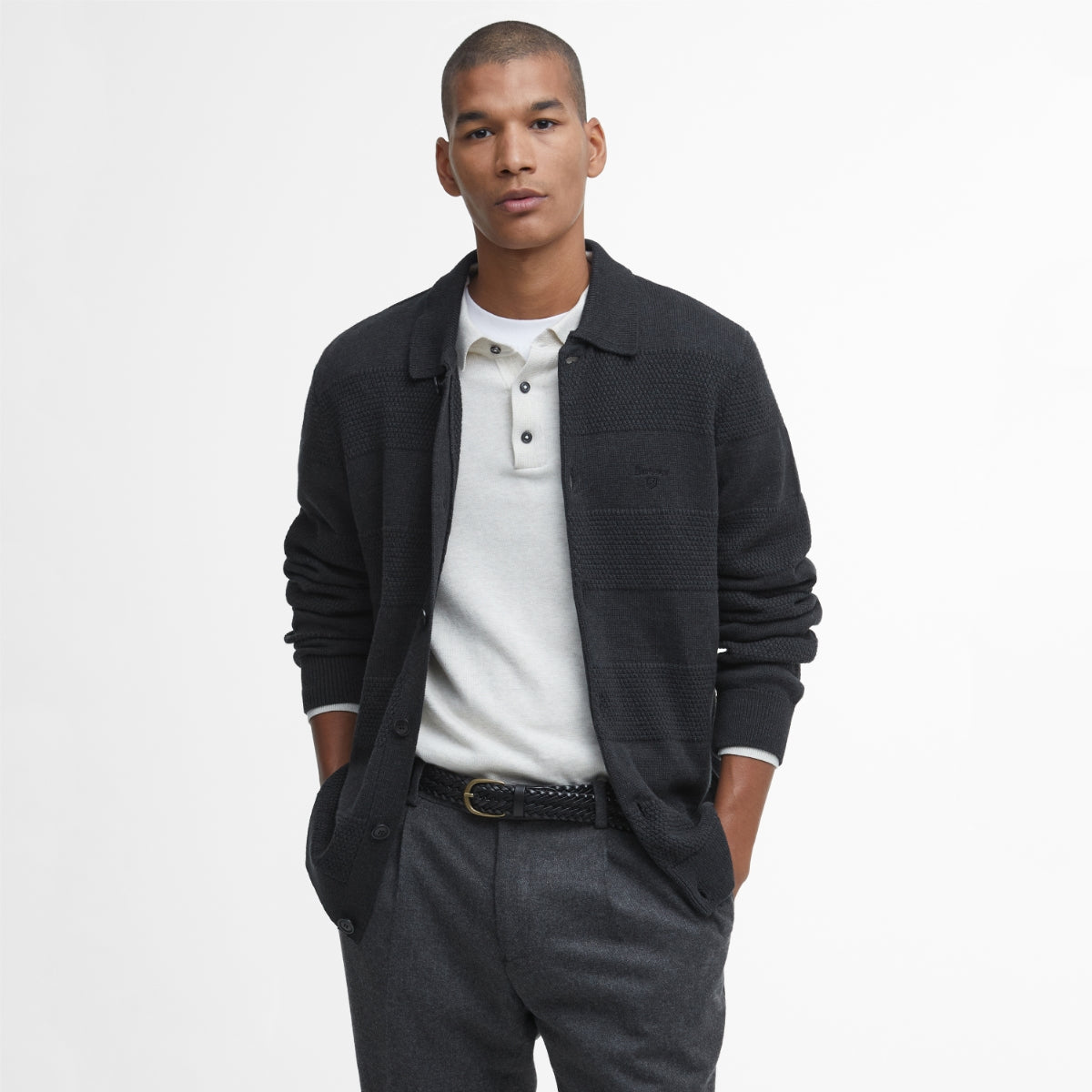 Barbour Filley Men's Cardigan | Black Marl