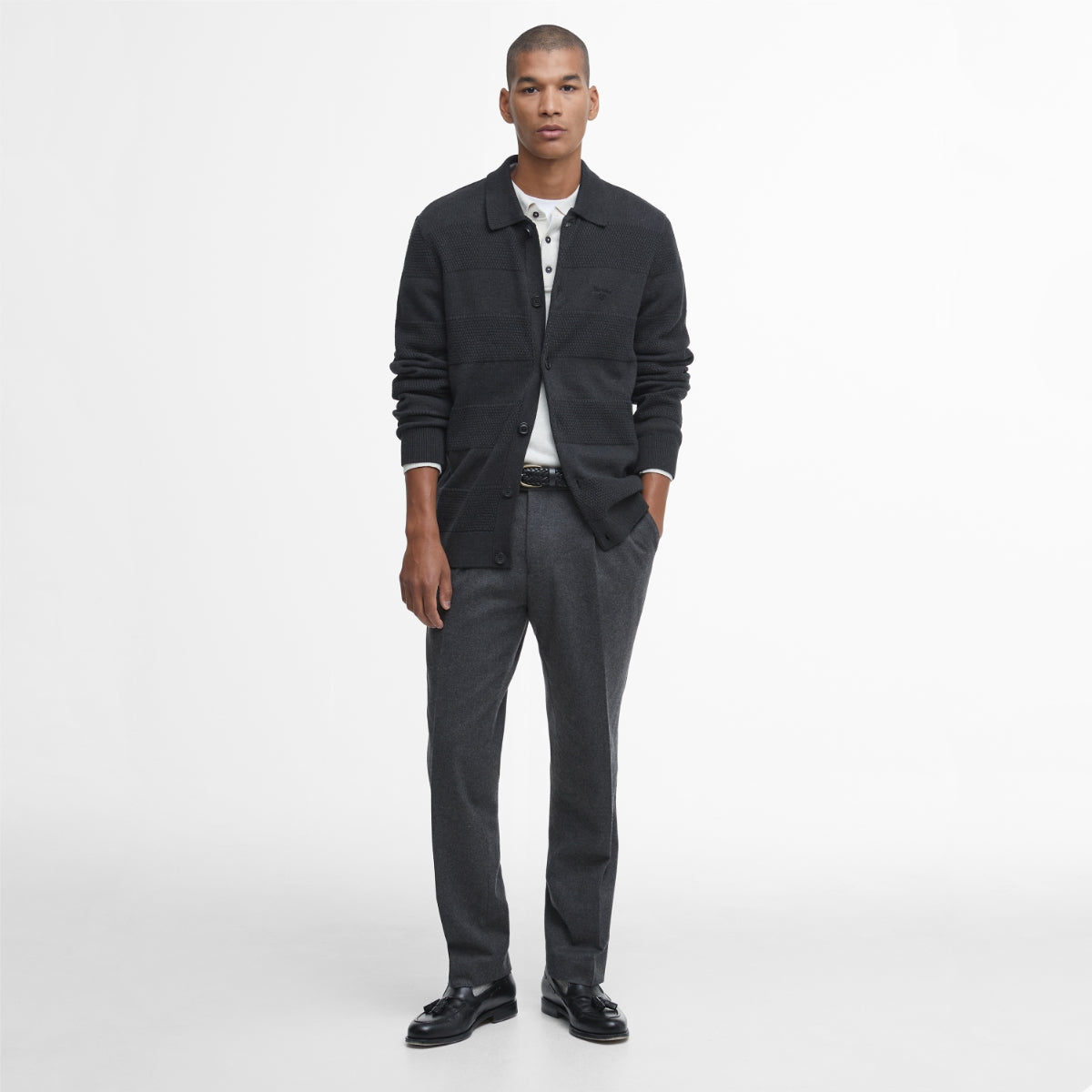 Barbour Filley Men's Cardigan | Black Marl