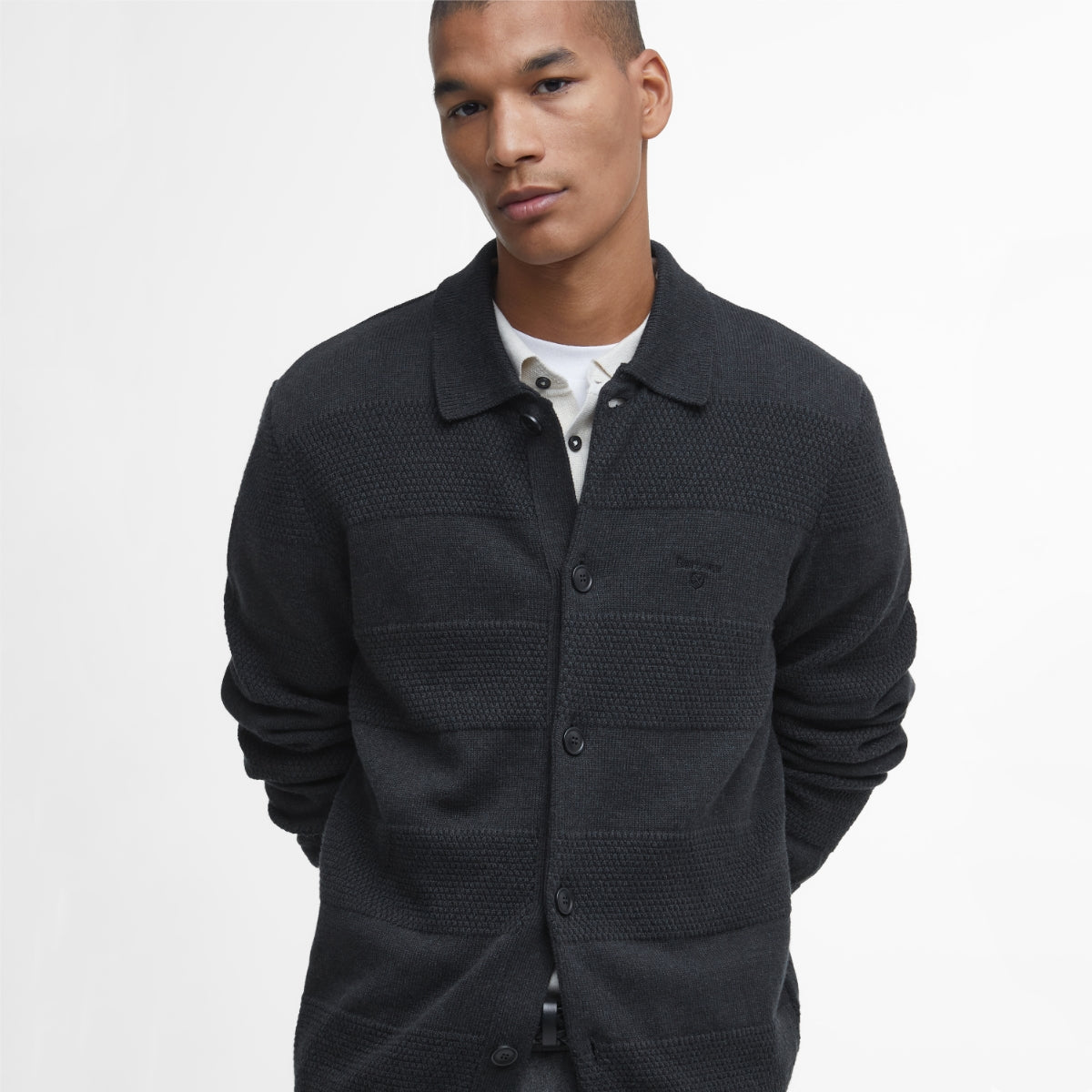 Barbour Filley Men's Cardigan | Black Marl