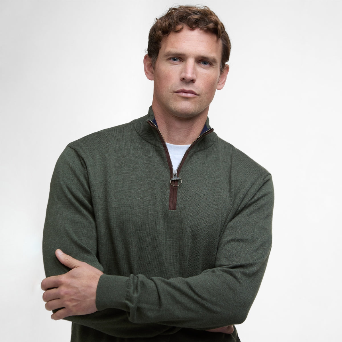 Barbour Bayfield Half-Zip Men's Jumper | Mid Olive