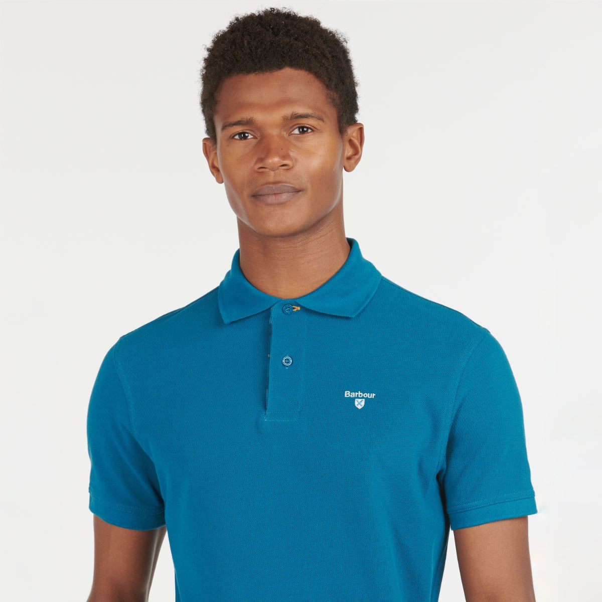 Barbour Tartan Pique Men's Polo Shirt | Lyons Blue