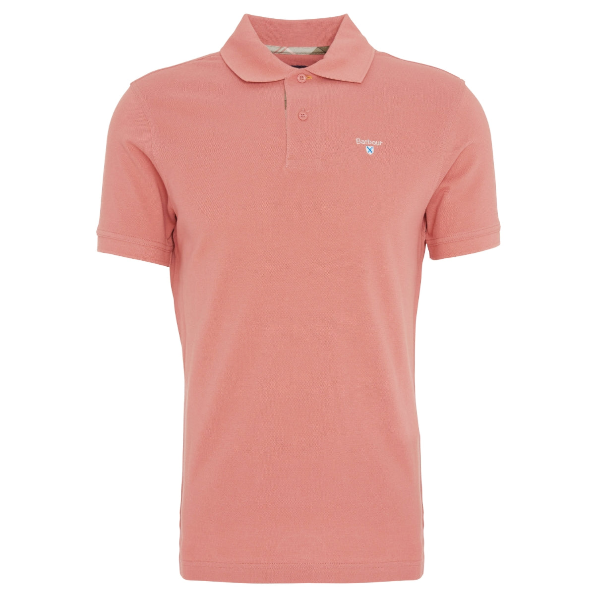 Barbour Tartan Pique Men's Polo Shirt | Pink Clay