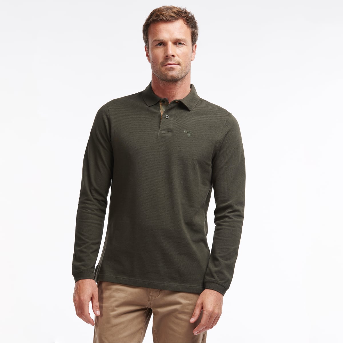 Barbour Long Sleeve Men's  Polo | Forest