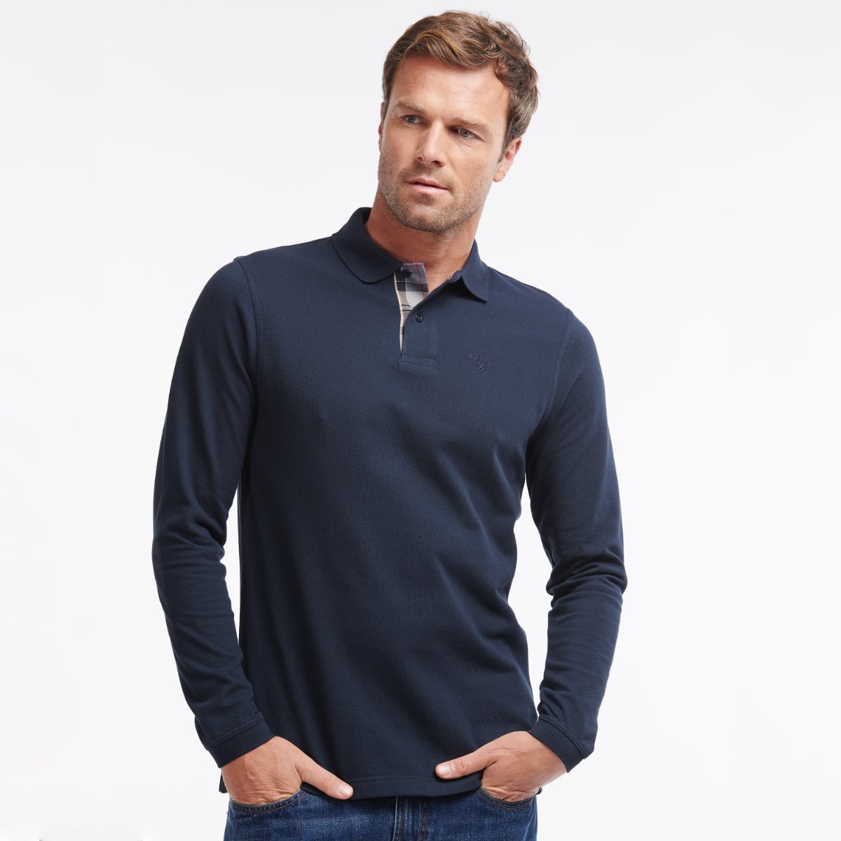 Barbour Long Sleeve Men's  Polo | Navy