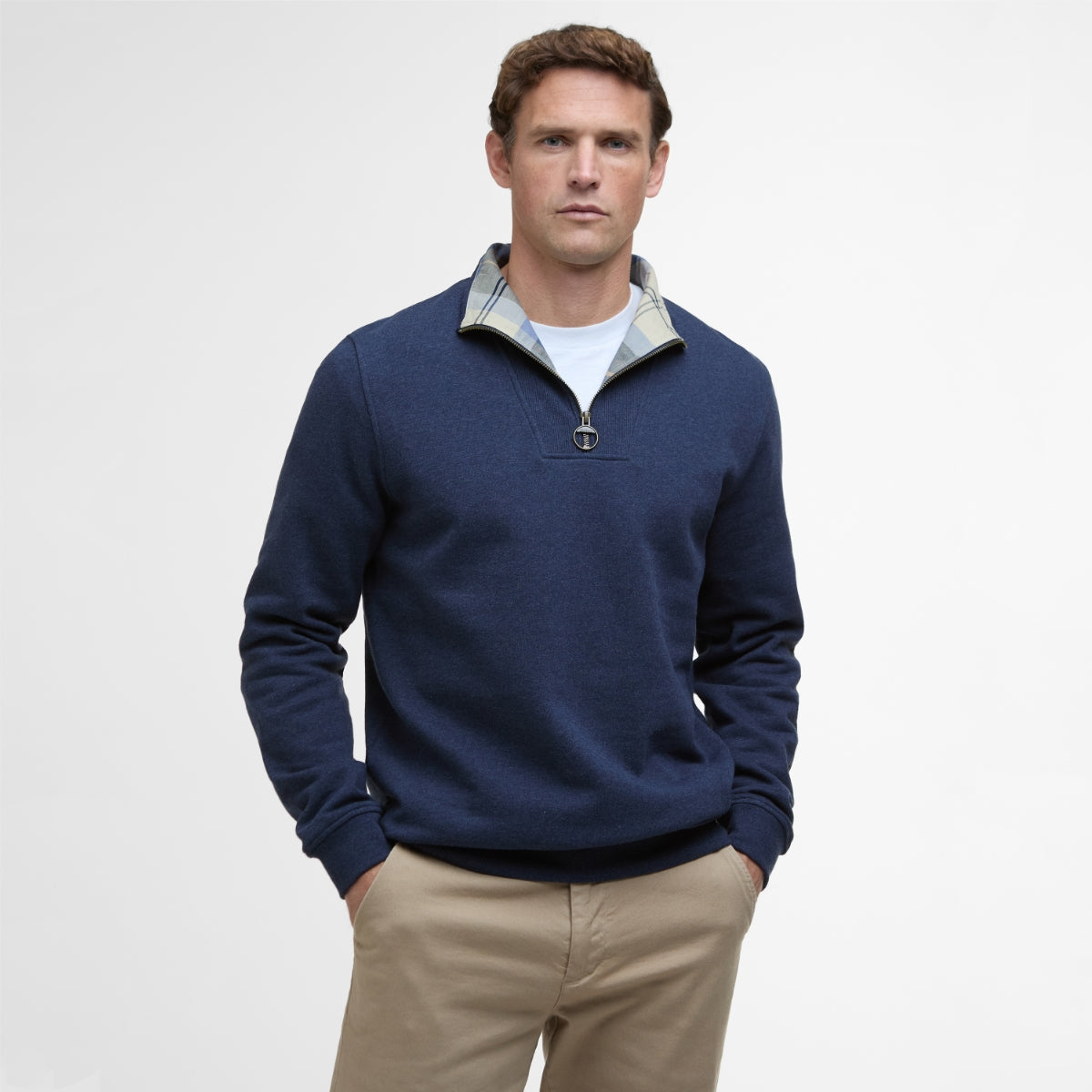 Barbour Nelson Half-Zip Men's Sweatshirt | Navy Marl