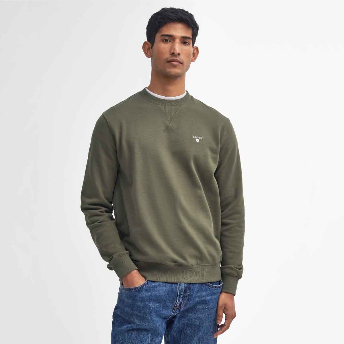 Barbour Beckhill Crew Men's Sweatshirt | Mid Olive