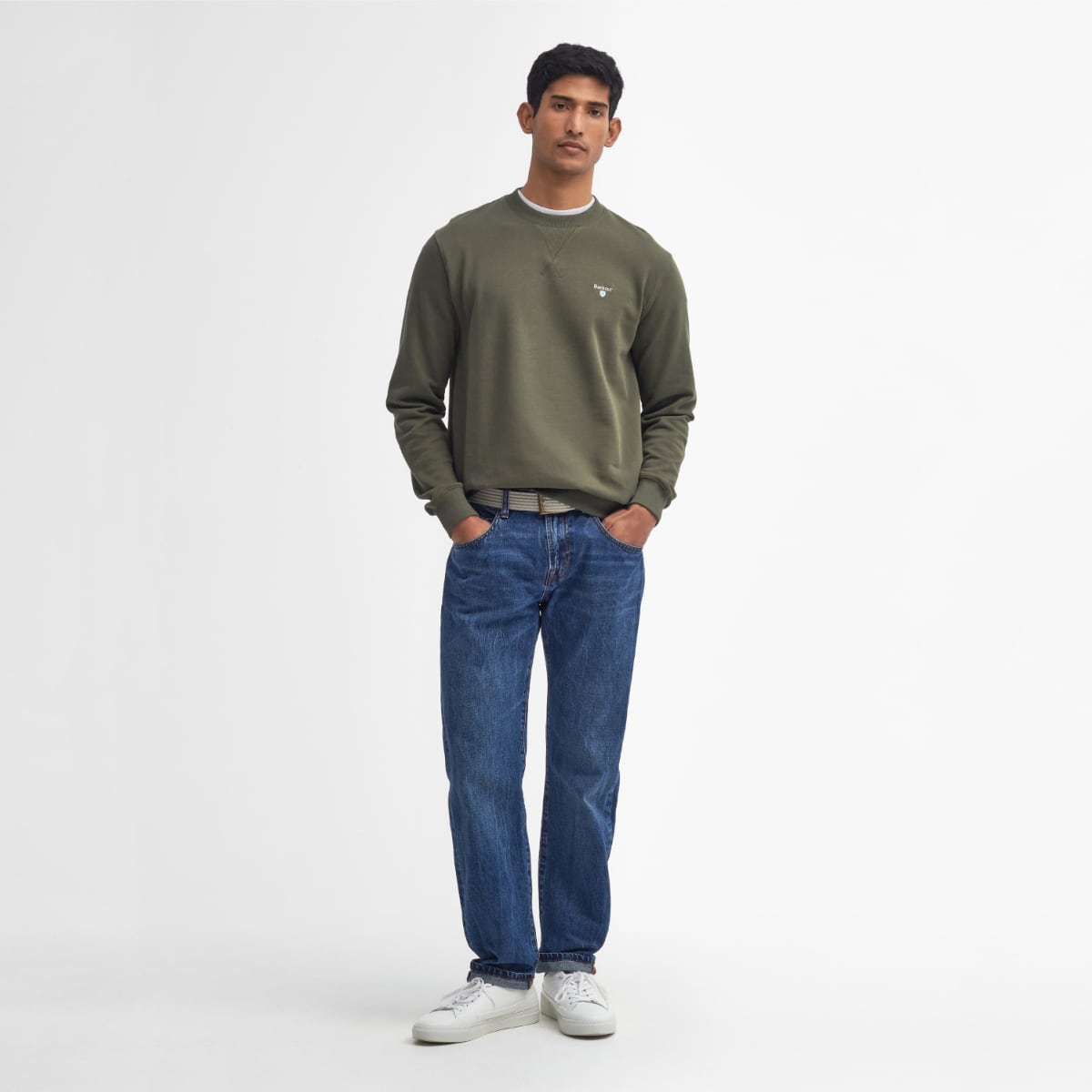 Barbour Beckhill Crew Men's Sweatshirt | Mid Olive