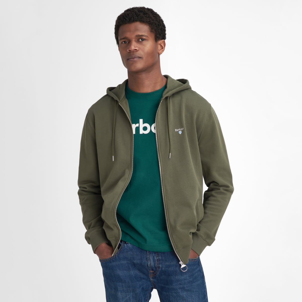 Barbour Beckhill Hoodie Men's Sweatshirt | Mid Olive