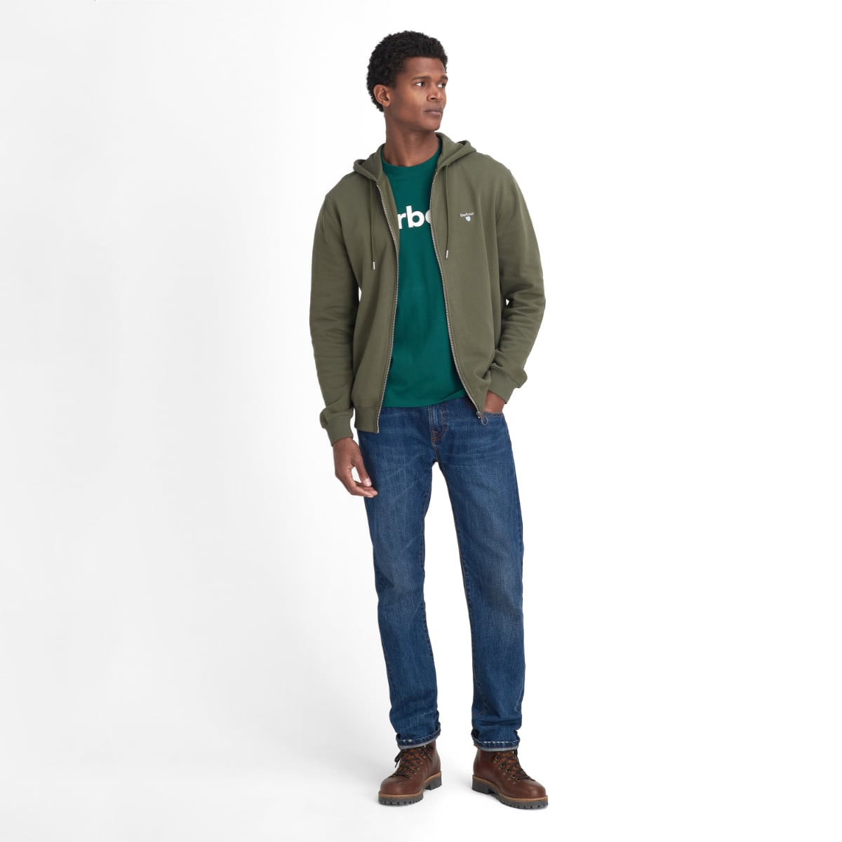 Barbour Beckhill Hoodie Men's Sweatshirt | Mid Olive