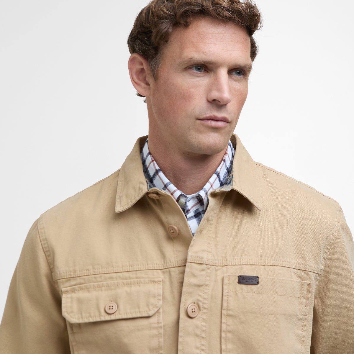 Barbour Lingfield Canvas Men's Overshirt | Dark Stone