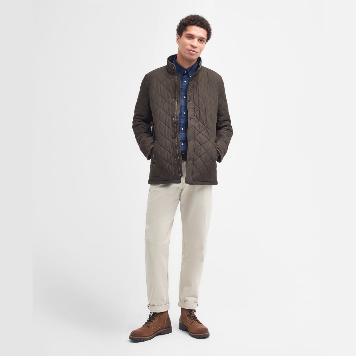 Barbour Powell Quilted Men's Jacket | Olive