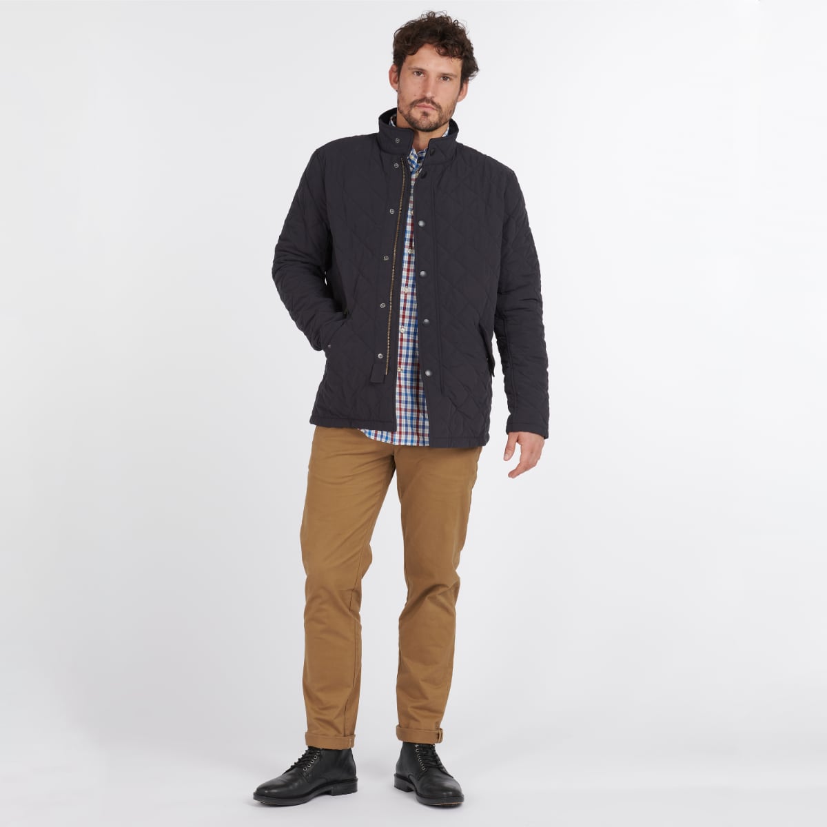 Barbour shoveler clearance quilted jacket navy