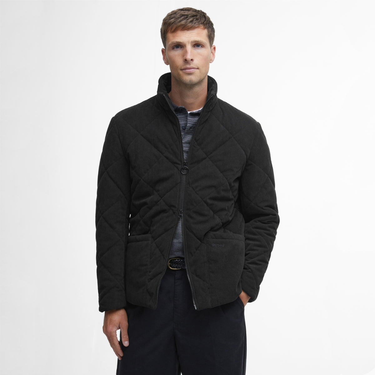 Barbour Cord Liddesdale Quilted Men's Jacket | Black