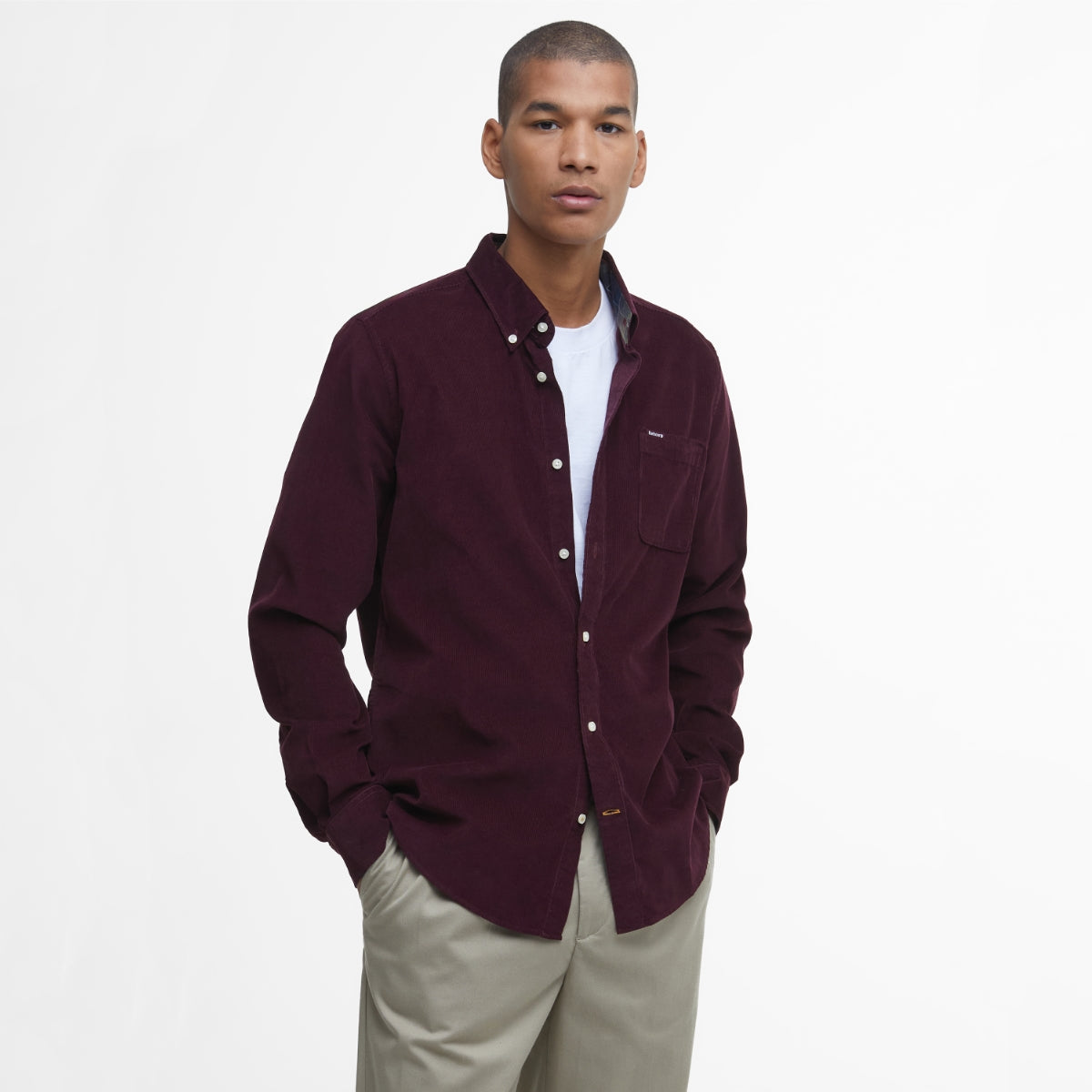 Barbour Ramsey Tailored Fit Men's Shirt | Winter Red