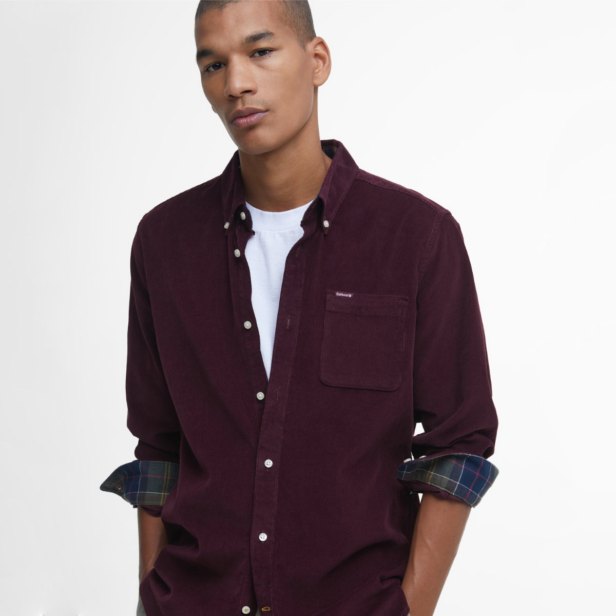 Barbour Ramsey Tailored Fit Men's Shirt | Winter Red