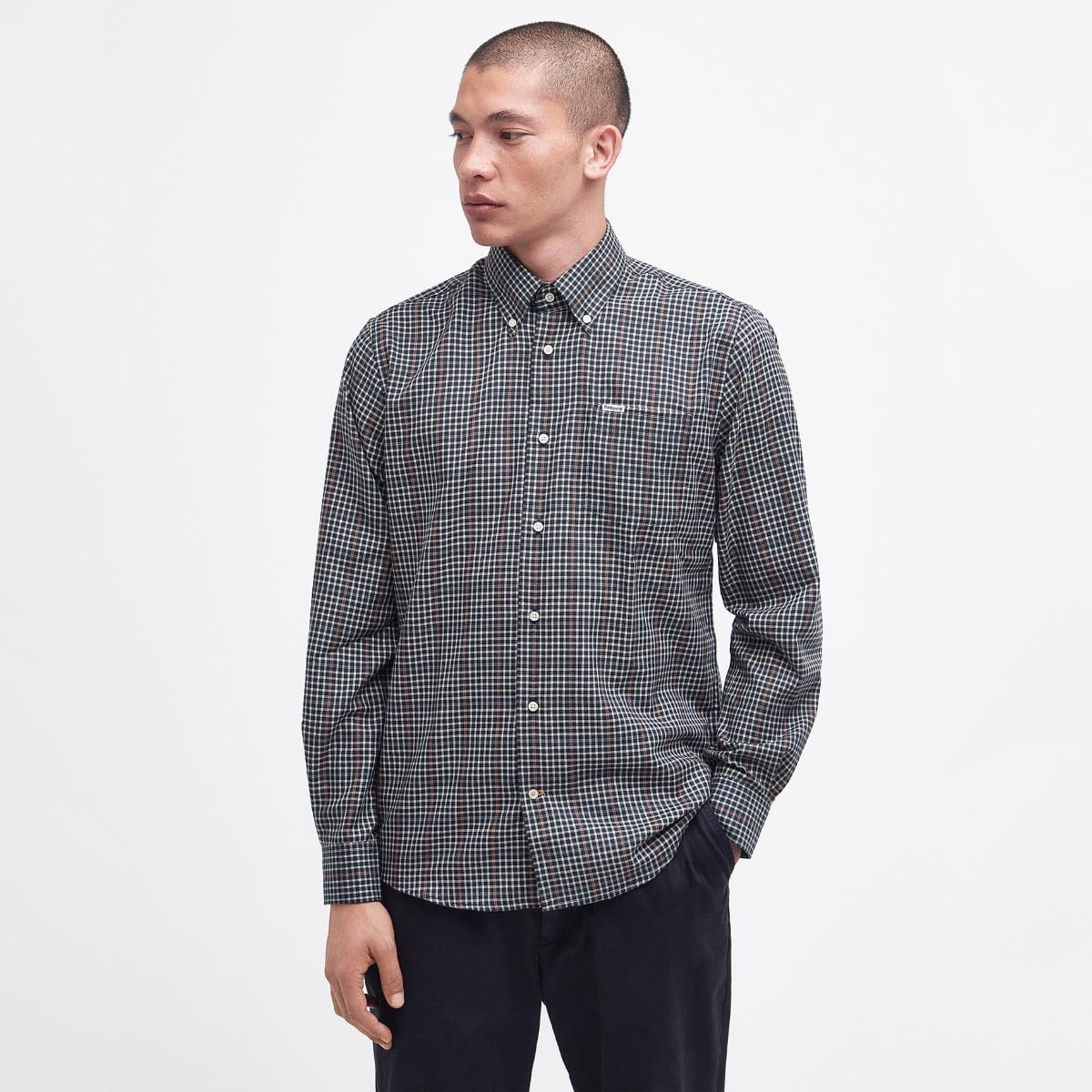 Barbour Henderson Thermo Weave Regular Fit Men's Shirt | Navy