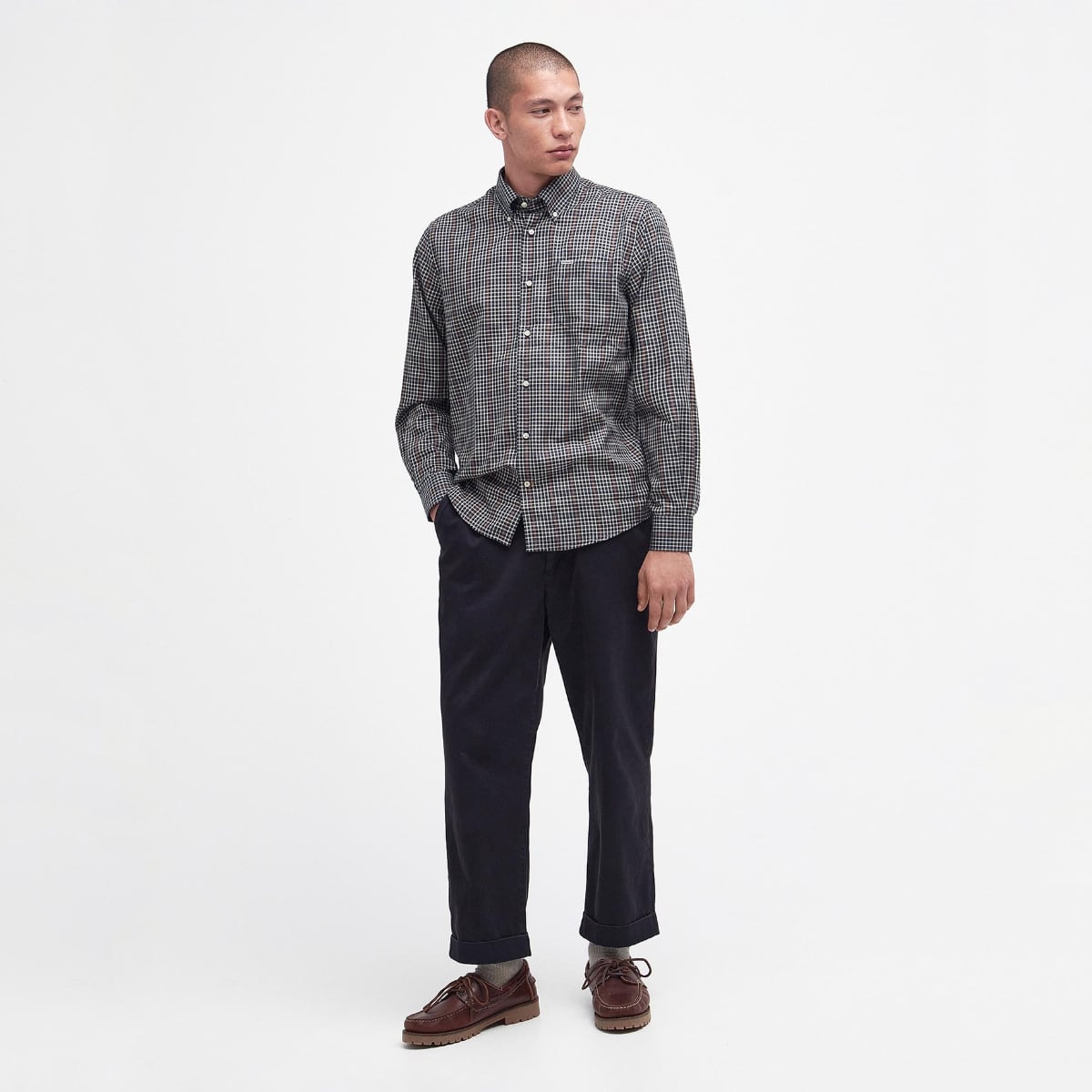 Barbour Henderson Thermo Weave Regular Fit Men's Shirt | Navy