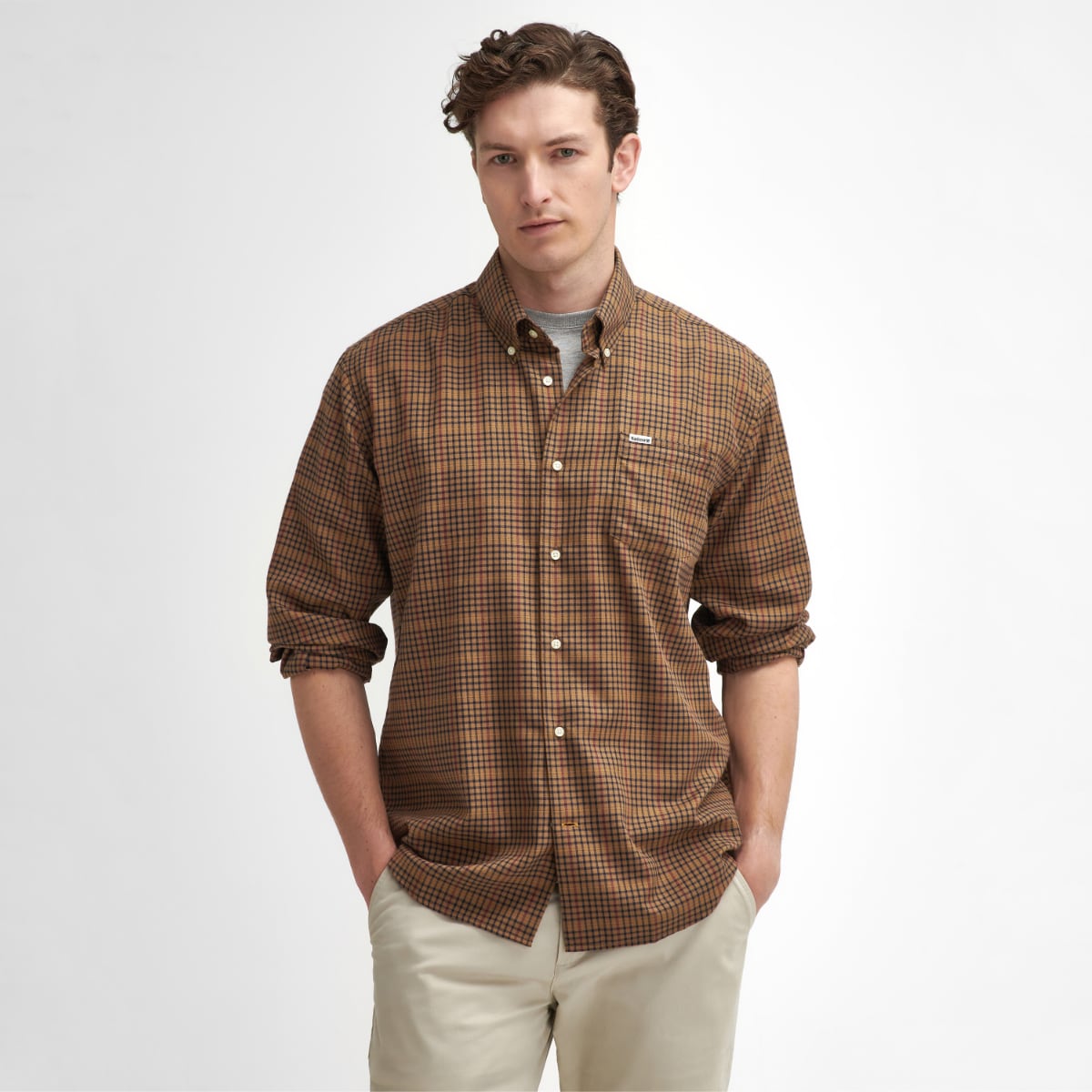 Barbour Henderson Thermo Weave Regular Fit Men's Shirt | Stone