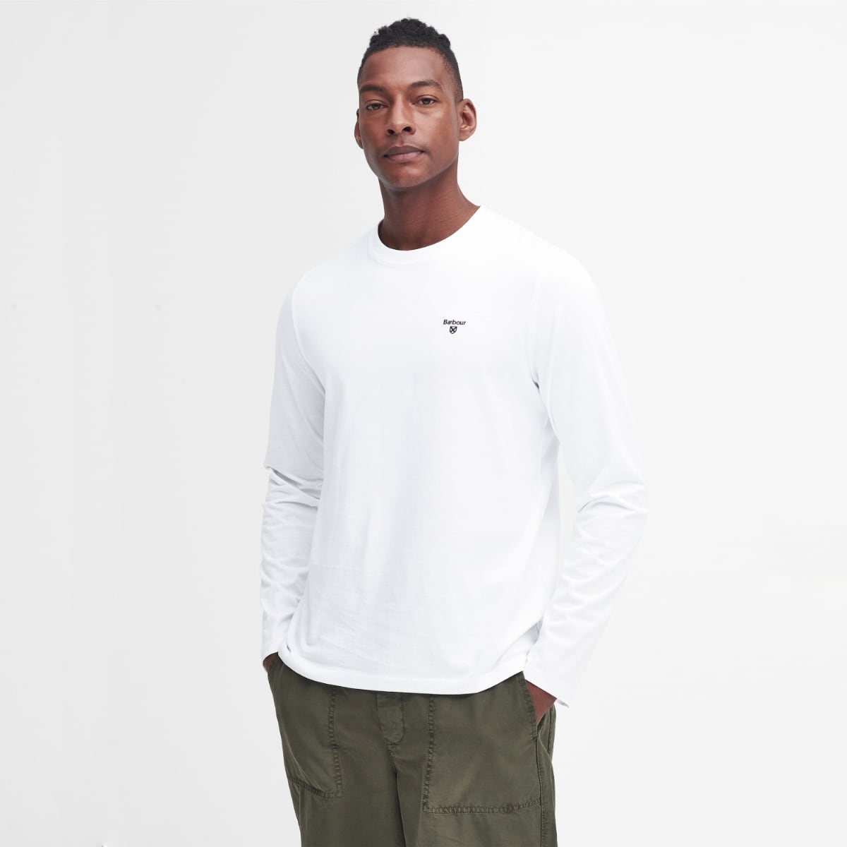 Barbour Men's LONG SLEEVE Sports T-Shirt | White