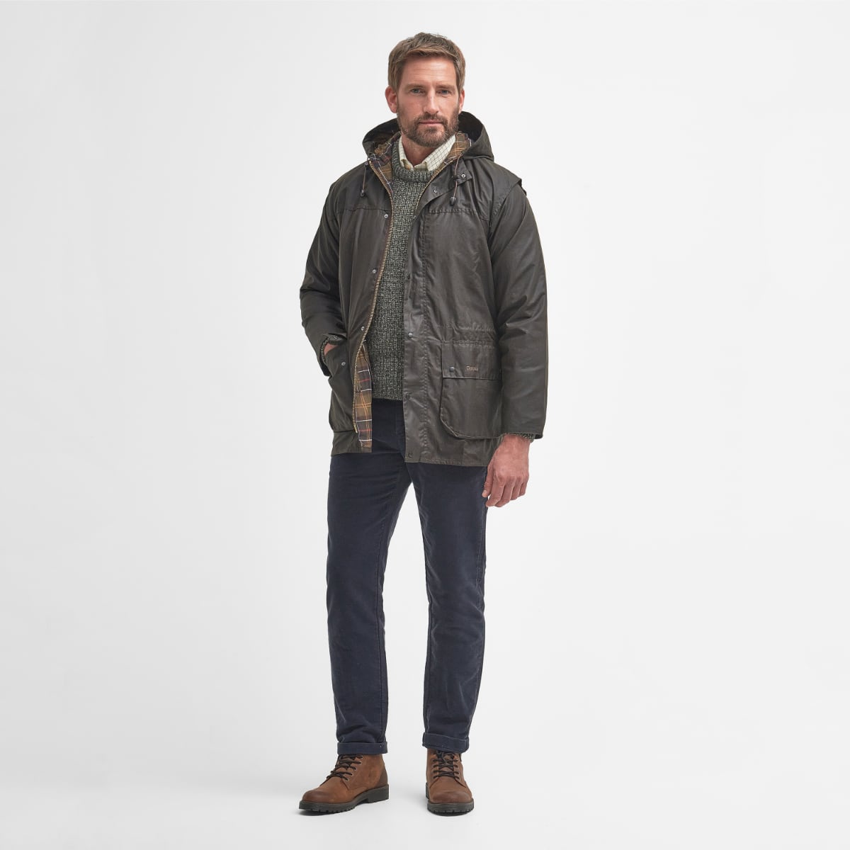 Barbour Classic Durham Men's Waxed Jacket | Olive