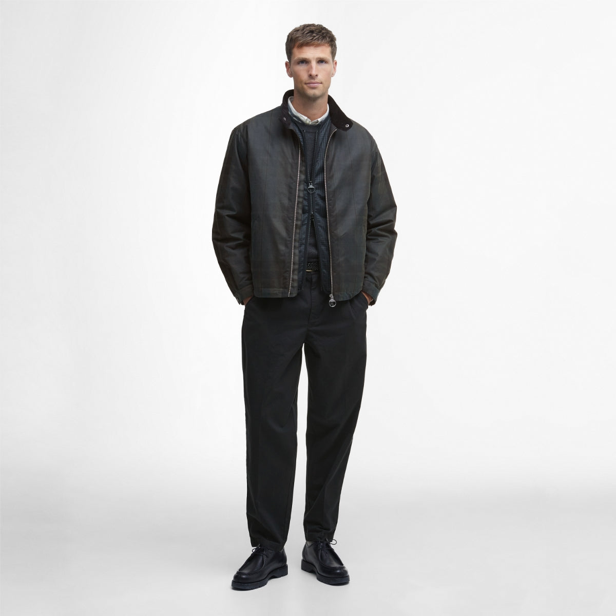 Barbour Check Harrington Men's Waxed Jacket | Dundee Tartan