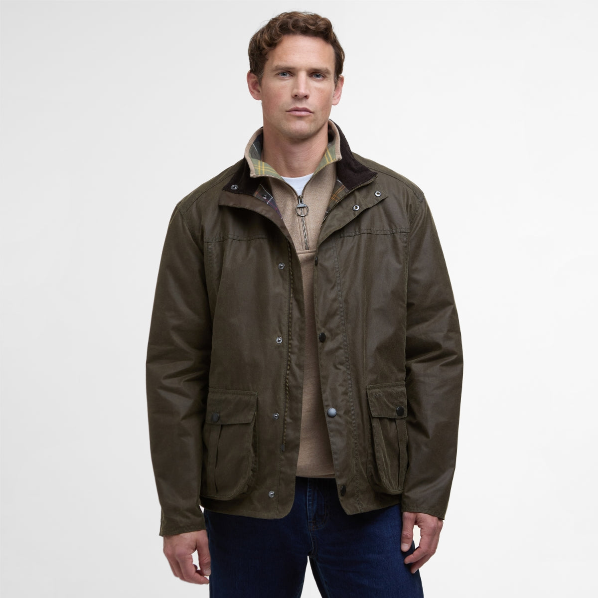 Barbour Sander Men's Waxed Jacket | Beech